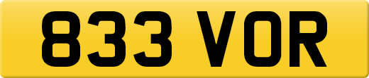 833 VOR private number plate